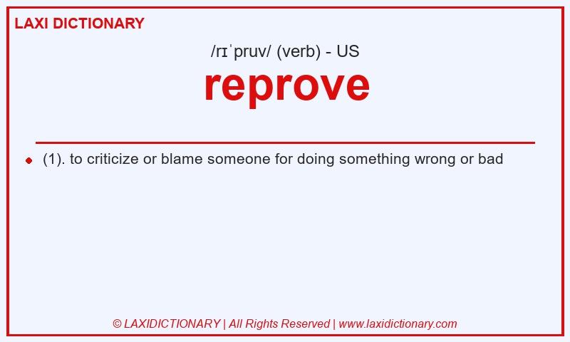 Definition reprove in American English