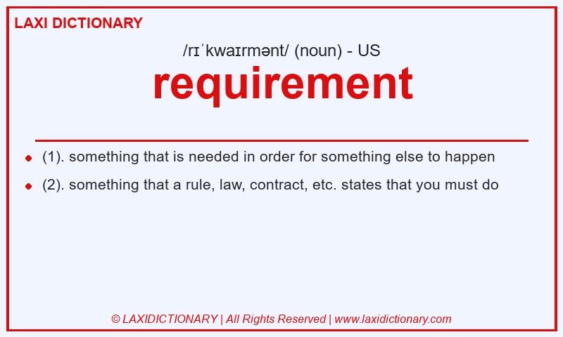 Definition requirement in American English