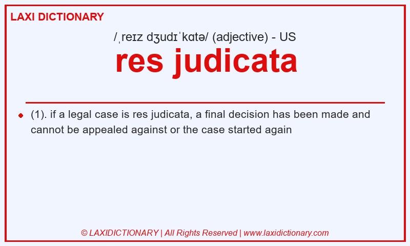 Definition res judicata in American English