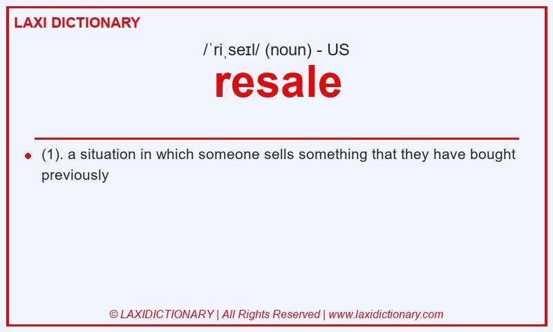 Definition resale in American English