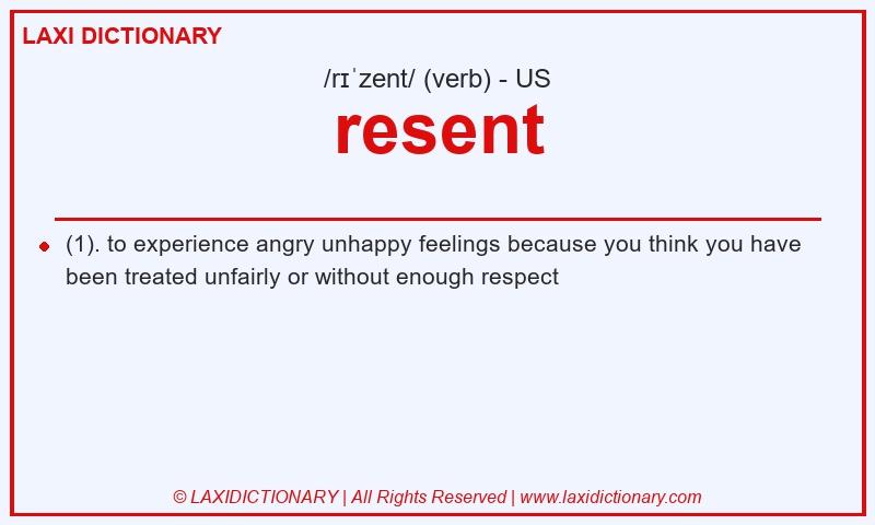 Definition resent in American English