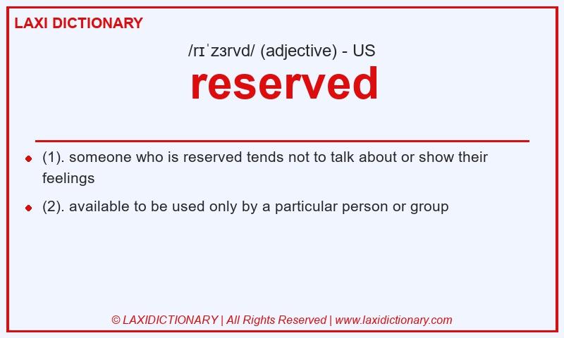 Definition reserved in American English