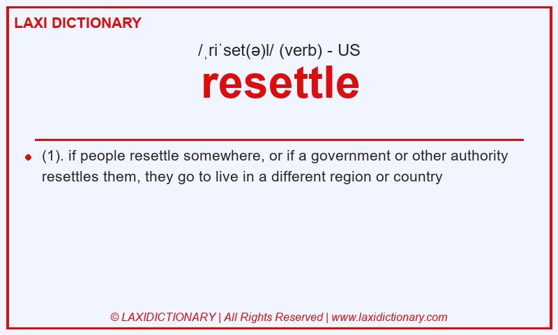 Definition resettle in American English