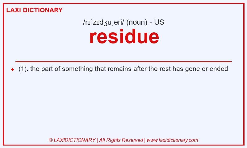 Definition residue in American English