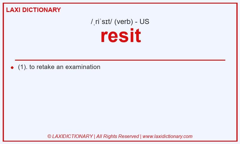 Definition resit in American English