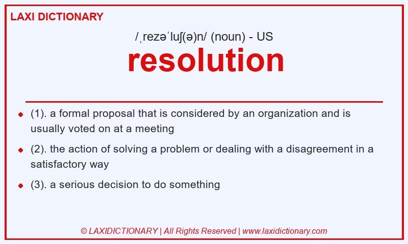 Definition resolution in American English