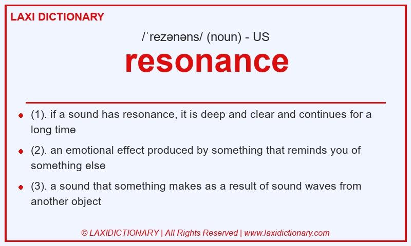 Definition resonance in American English