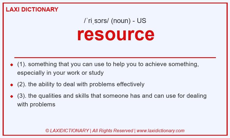 Definition resource in American English