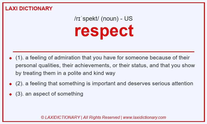 Definition respect in American English