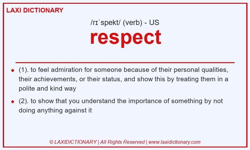 Definition respect in American English