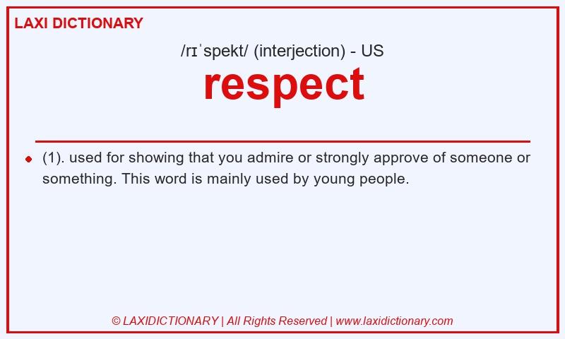 Definition respect in American English