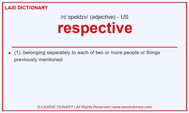 Definition respective in American English