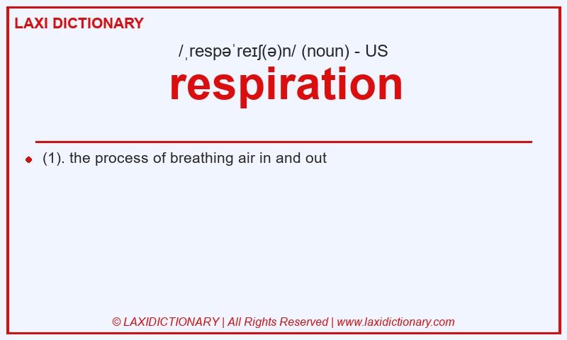 Definition respiration in American English