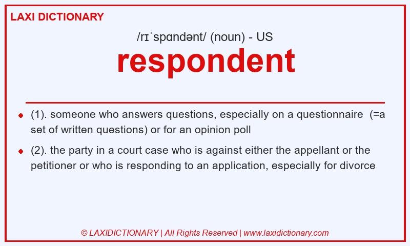 Definition respondent in American English