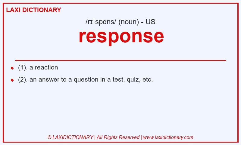 Definition response in American English