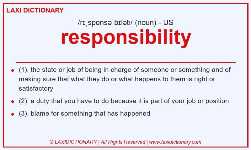 Definition responsibility in American English