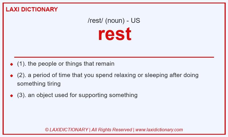 Definition rest in American English