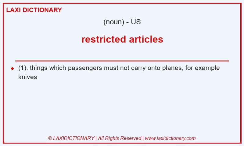 Definition restricted articles in American English