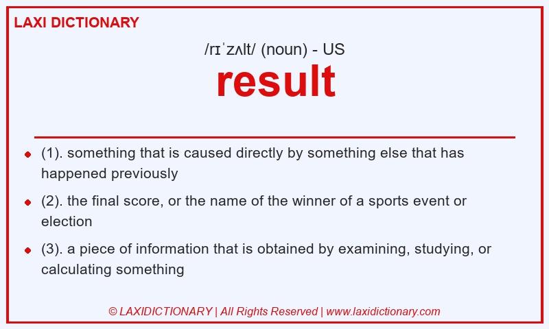 Definition result in American English