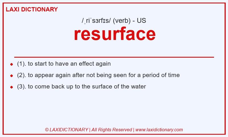 Definition resurface in American English