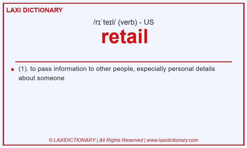 Definition retail in American English