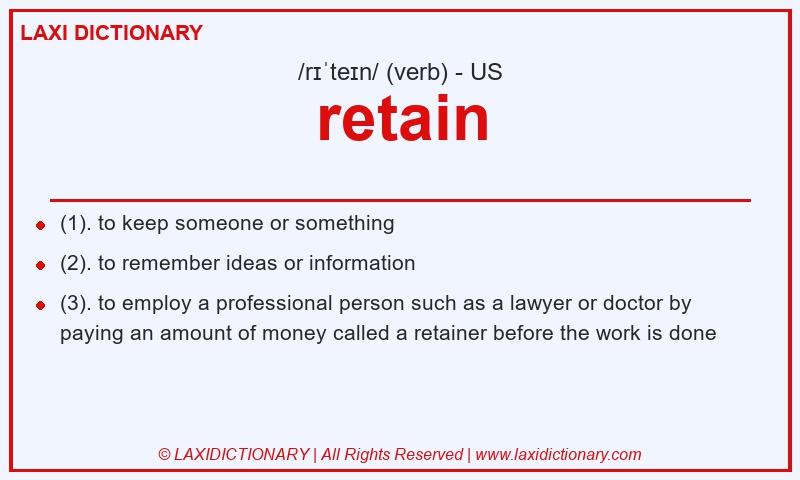 Definition retain in American English