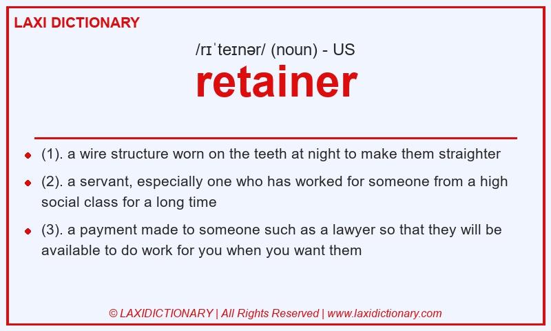 Definition retainer in American English