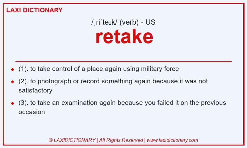 Definition retake in American English