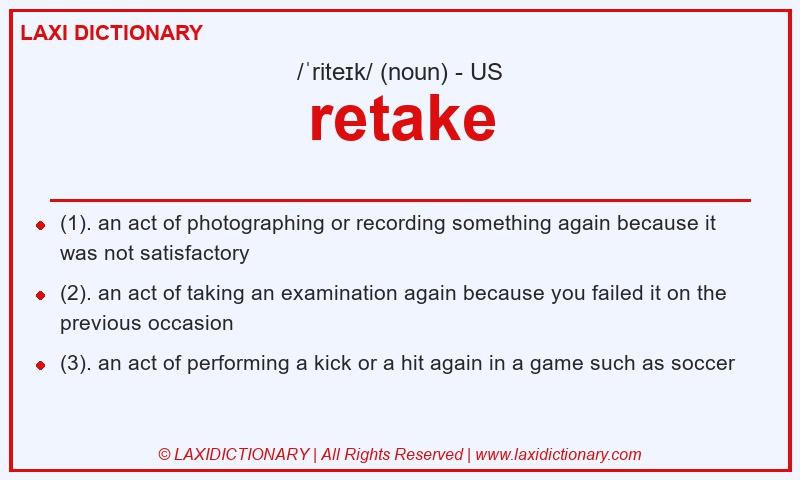 Definition retake in American English