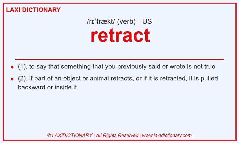 Definition retract in American English