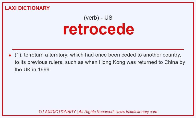 Definition retrocede in American English