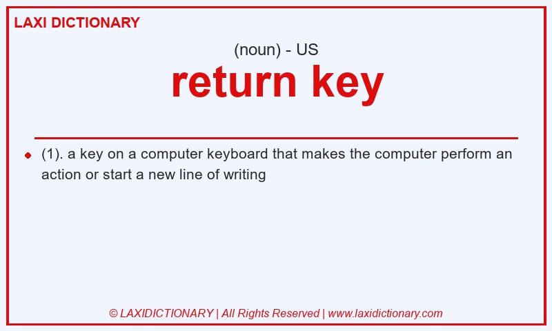 Definition return key in American English