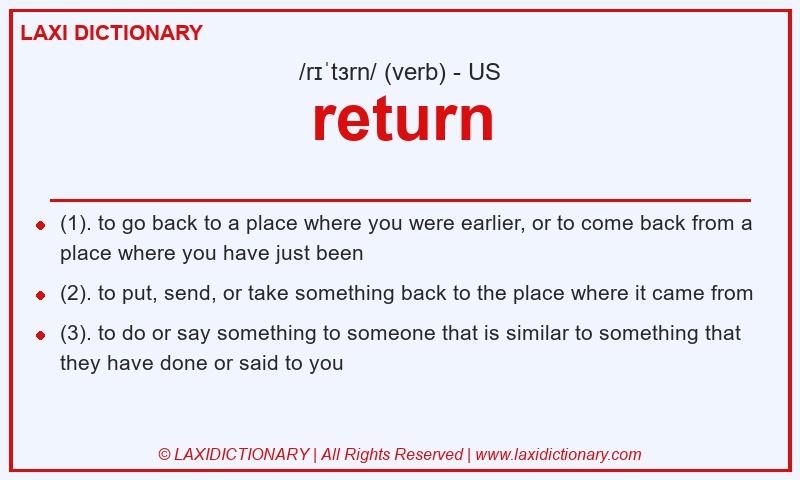 Definition return in American English