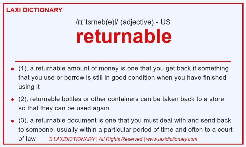 Definition returnable in American English