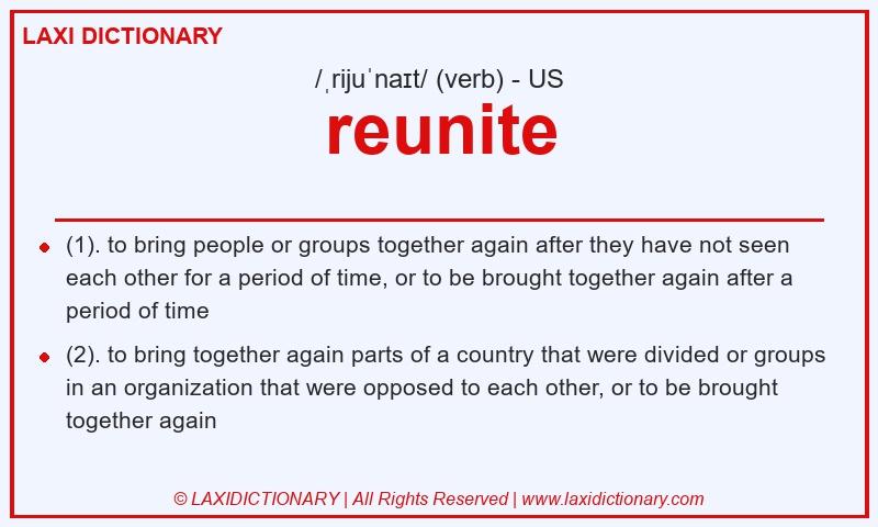 Definition reunite in American English