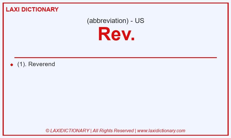 Definition Rev. in American English