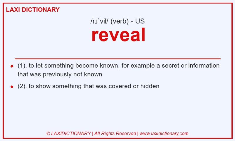 Definition reveal in American English