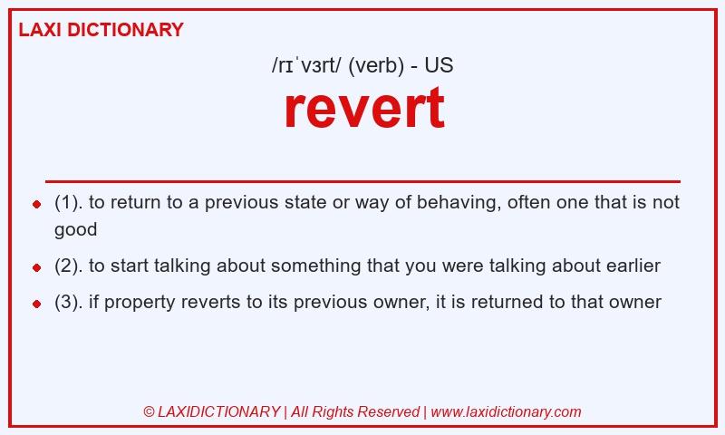 Definition revert in American English