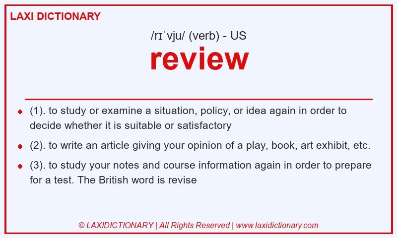 Definition review in American English
