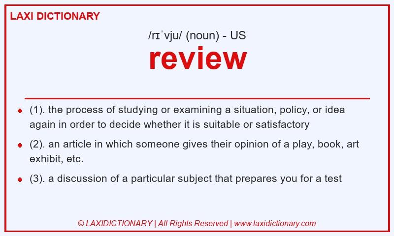 Definition review in American English