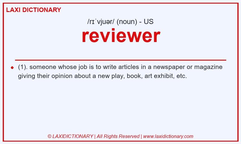 Definition reviewer in American English