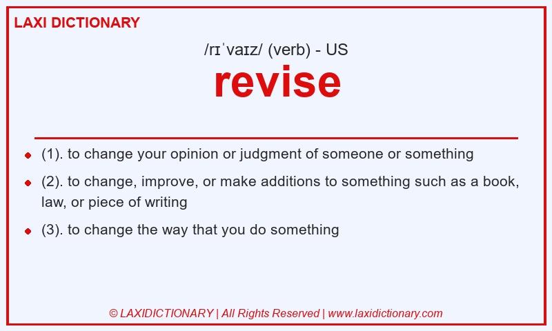 Definition revise in American English