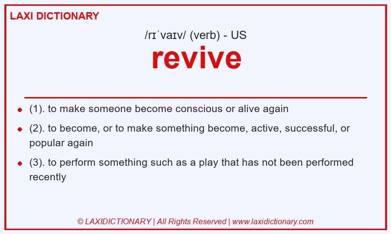 Definition revive in American English