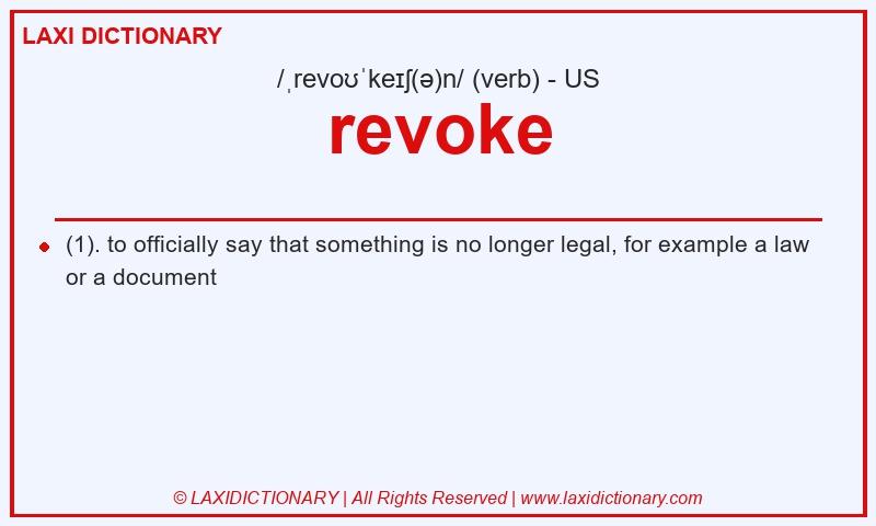 Definition revoke in American English
