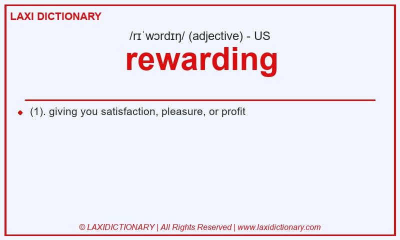 Definition rewarding in American English