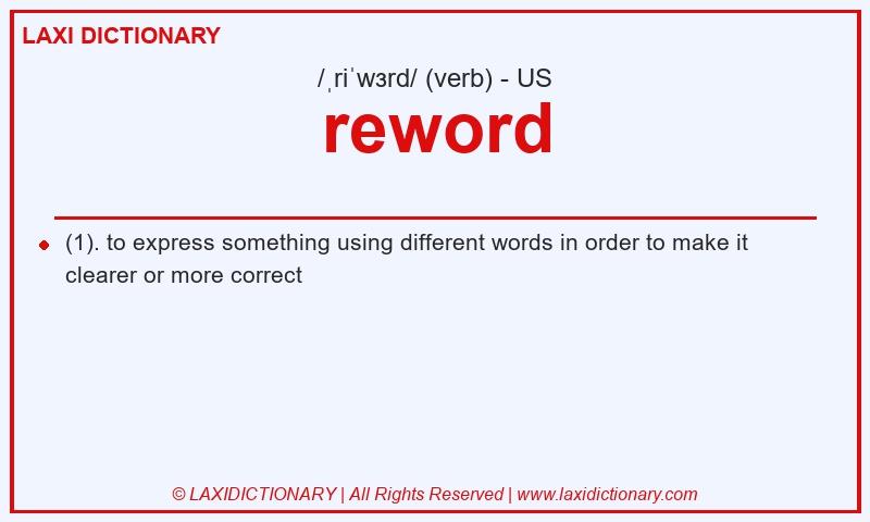 Definition reword in American English