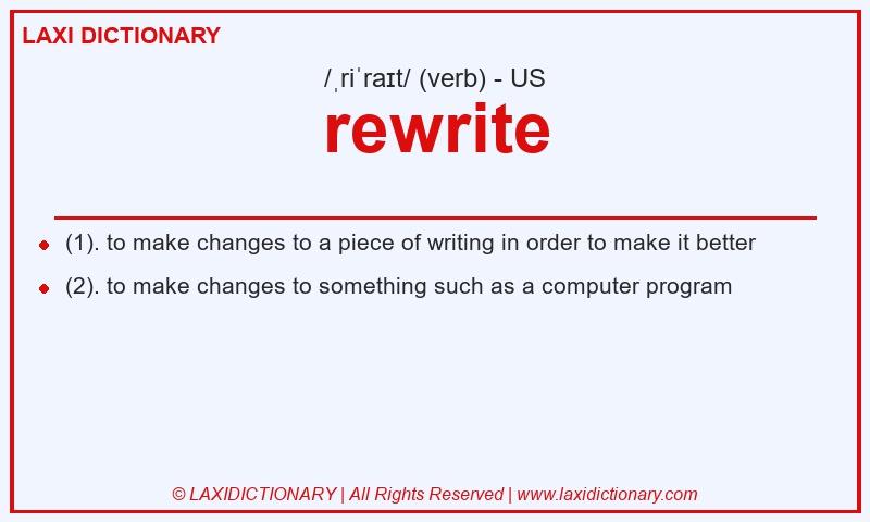 Definition rewrite in American English