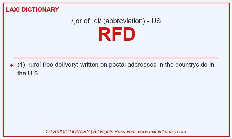 Definition RFD in American English