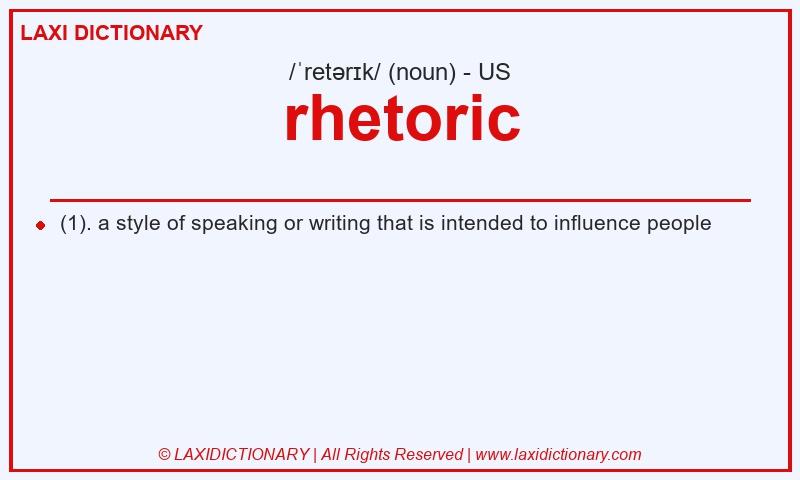 Definition rhetoric in American English