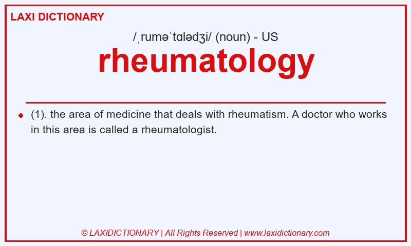 Definition rheumatology in American English
